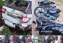 17 ಬೈಕ್ಗಳಿಗೆ ಡಿಕ್ಕಿ ಹೊಡೆದ ಕಾರು – ಬಾಣಾವರ ಪೊಲೀಸ್ ಠಾಣೆಯಲ್ಲಿ ಪ್ರಕರಣ ದಾಖಲು